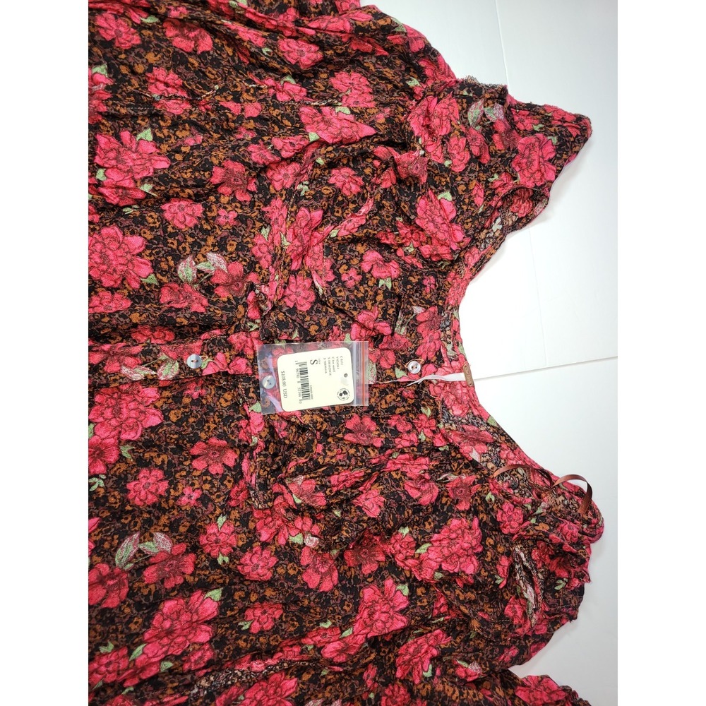 NWT Free People Loretta Floral Print Tunic Size Small Brown Motif Rare Coloring - Picture 12 of 16